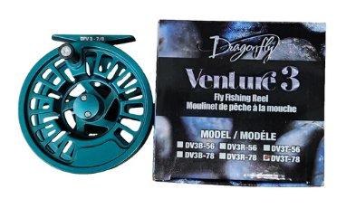 Dragonfly DV3T-78 Venture 3 Teal Green Fly Reel 7/8 Die Cast