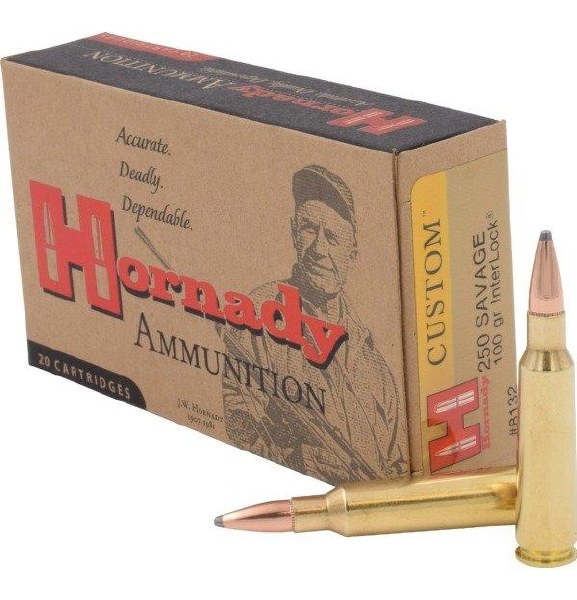 Hornady Custom 250 Savage 100gr interlock #8132