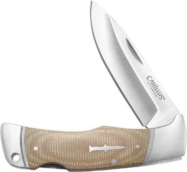 Camillus Classic Lockback 7.25" OAL Micarta Handle 3.25" Drop pPoint
