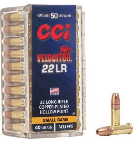 CCI Velocitor 22 LR Copper-Plated Hollow Point 40gr 1435fps
