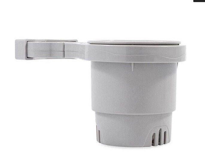 Camco Rail Mount No-Spill Cup Holder Grey