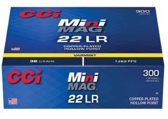 CCI 22 LR Mini-Mag 36gr Copper Plated Hollow Point 300ct