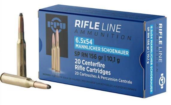 PPU Rifle Line 6.5x54 Mannlicher Schoenauer 156gr SP