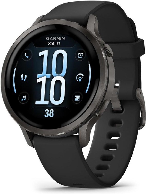 Garmin Venu 4 - 41mm Slate w/Black Silicone Band 010-03013-02