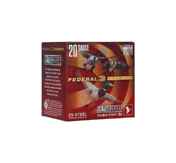 Federal Premium Ultra Steel Double Stack 20 Gauge 3" 1oz #2 & #4 Steel Shot