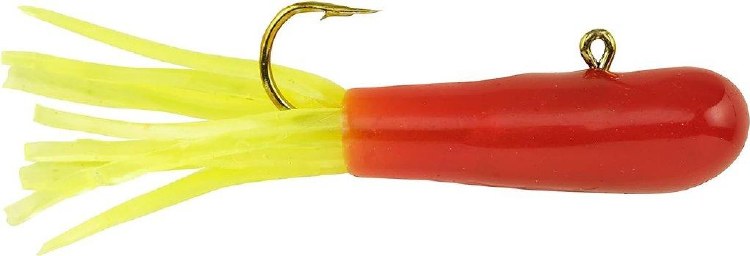 Berkley PowerBait Pre-Rigged Atomic Tubes 1/16oz 5pk Red Chartreuse
