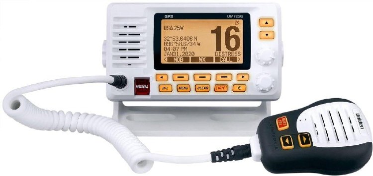 Uniden VHF Marine Radio w/GPS 725G Fixed Mount White