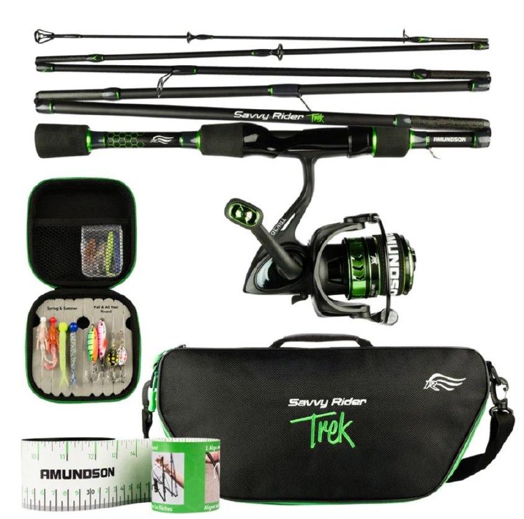 Amundson Savvy Rider Trek Combo 5'6" Medium TRK30 Reel w/Carry Case and Tackle Bag