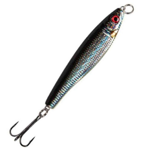 P-Line Halibit Drop Jig 14oz Chrome/Black Glow Belly