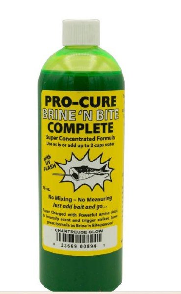 Pro-Cure Brine N' Bite Chart Glow 16oz Chartreusse Glow