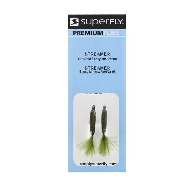 Superfly Streamer #8 Green/Gold Epoxy Minnow