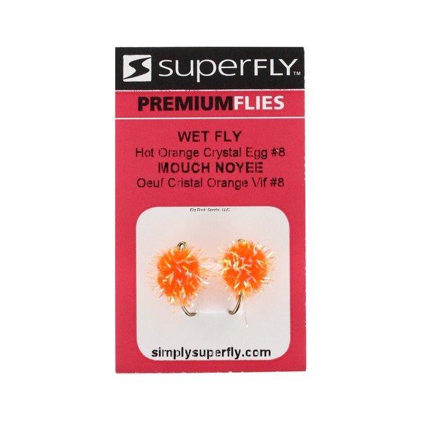 Superfly Wet Fly #8 Hot Orange Crystal Egg