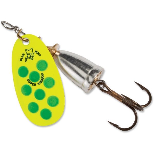 Blue Fox Classic Vibrax #4 Flo. Yellow/Flo. Green/Silver UV 3/8oz
