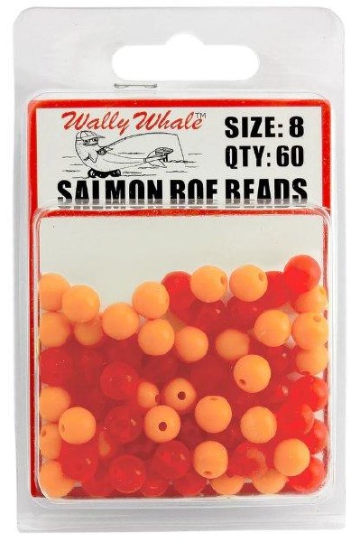 Gibbs Delta Zak Tackle Salmon Roe Bead 8mm Red and Orange 60 Beads