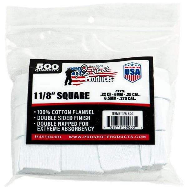 Pro-Shot 1.125" Patches .22 to .270 cal 100 count