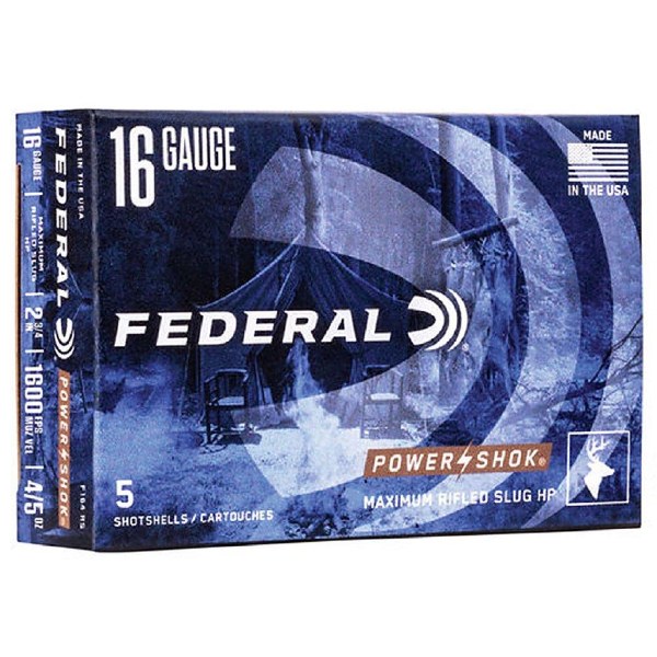 Federal Power Shok 16ga 2.75" 4/5oz Slug