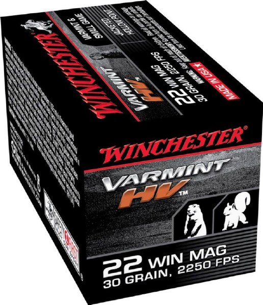 Winchester Varmint HV 22 WMR 30gr Jacketed Hollow Point 2250 FPS