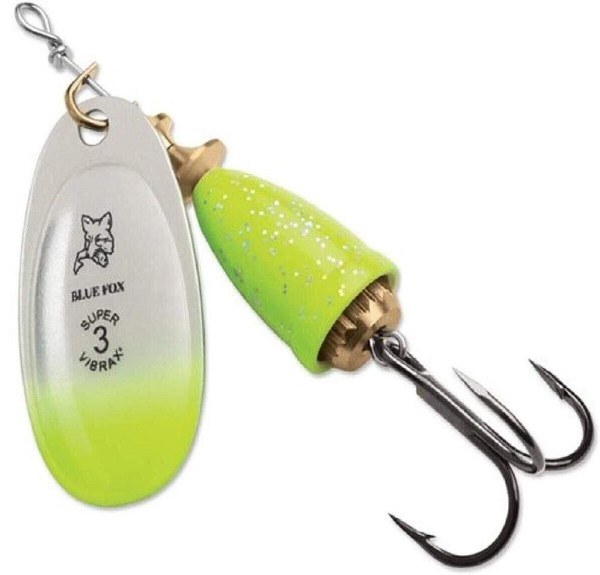 Blue Fox Classic Vibrax #3 Chartreuse Green Candyback 1/4oz