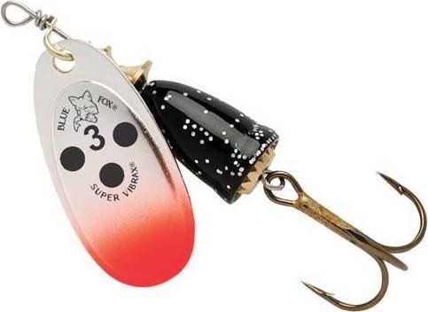 Blue Fox Classic Vibrax #3  Red Tipped/Silver Flake 1/4oz