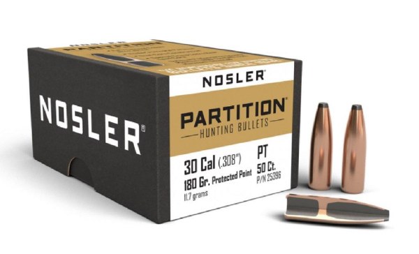 Nosler 30cal Partition 180gr Protected Point 50ct