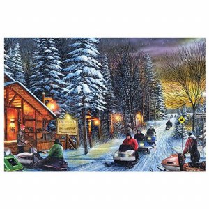 Rivers Edge Lighted Canvas Vintage Snowmobile