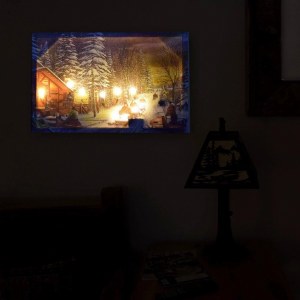 Additional picture of Rivers Edge Lighted Canvas Vintage Snowmobile