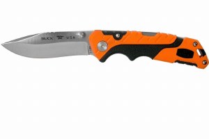 Buck Knife Pursuit Pro Folder Small Orange/Black Rubberized with Sheath