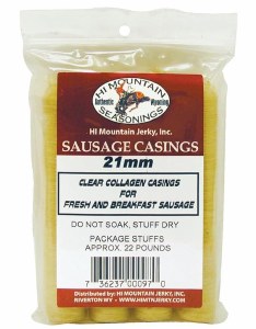 Hi Mountain 21mm Clear Collagen Breakfast Sausage Casings