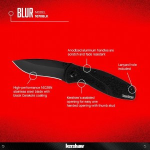 Additional picture of Kershaw Blur 3.5" Folding Black/Black 1670BLK