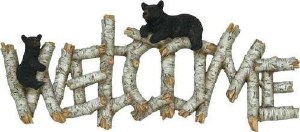Rivers Edge Wlcome Sign Birch and Bears