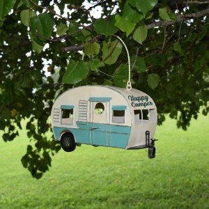 Additional picture of Rivers Edge Birdhouse Vintage RV Turquoise/White