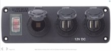 Blue Sea Systems Water-Resistant Accessory Panel 2-USB 1-Socket