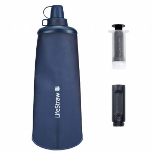 Lifestraw Peak Series Collapsible Squeeze Bottle Filter 1L Dusty Mountain Blue
