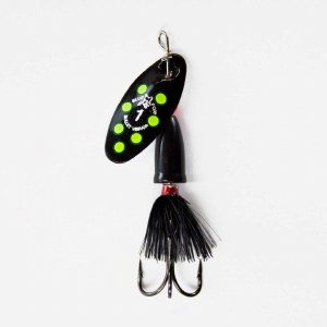 Blue Fox Vibrax Bullet Fly #1 Black/Flo Yellow Dots 3/16oz