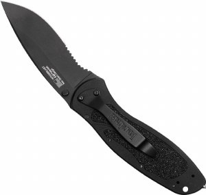 Additional picture of Kershaw Blur Folder 3.5" Serrated w/Glass Breaker Black