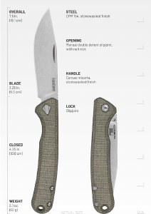 Additional picture of Kershaw Federalist Folder Green Micarta Handle