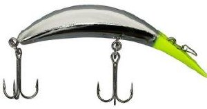 Yakima Flatfish T-50 Metallic Silver Chartreuse