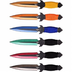 Perfect Point Throwing Knives 6 Pack - Multi-Colour