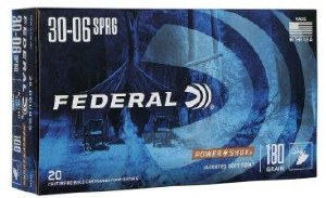 Federal Power Shok 30-06 Spring 180gr Jacketed Soft Point
