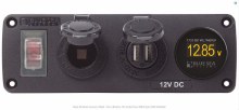 Blue Sea Systems Water Resistant Accessory Panel USB, Socket Voltmeter