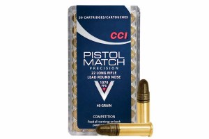 CCI Pistol Match 22 LR Lead Round Nose 40gr 1070fps 50ct