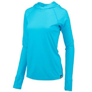 Mustang Women's Adelphi UV Hooded Long Sleeve BlueFin Large