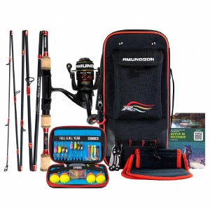 Amundson Savvy Rider Back Packer Fishing Kit Spinning Rod w/Accessories