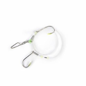 Amundson Halibut leaders 7/0 8/0 Single Hook 80lb 24" w/Swivel Snap