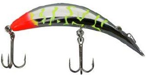 Yakima Flatfish T-50 Metallic Silver Flame Chartreuse