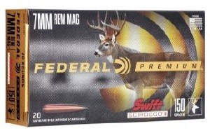 Federal Premium 7mm Rem Mag 150gr Swift Scirocco II 20rnd