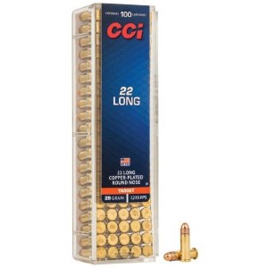 CCI 22 Long 29gr Copper Plated Round Nose 100ct 1215fps