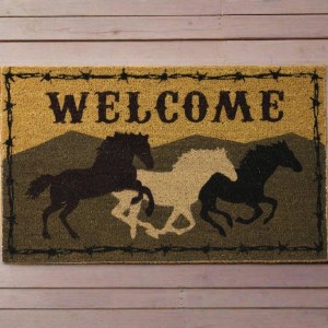 Rivers Edge Coir Mat 30" x 18" Welcome Horses