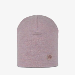 Buff Merino Fleece Beanie Solid Lilac Sand