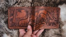 Fifty Fourth North Supply Leather Wallet Deer Scene